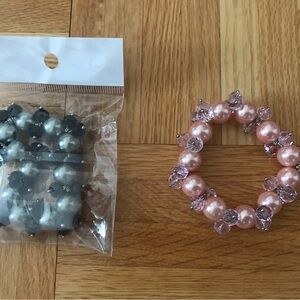 Pink & Silver Beaded Bracelet